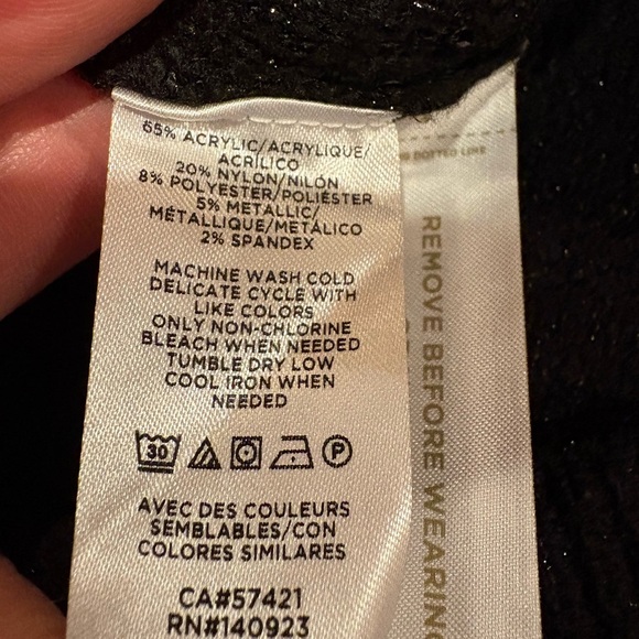 Loft black v-neck sweater with subtle sequin details women’s L NWT - Picture 5 of 9